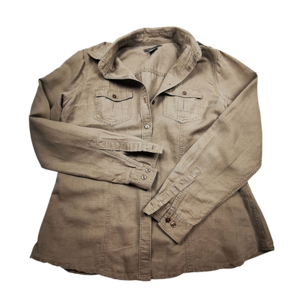 Tan Button-Up Shirt - Picture 1 of 9